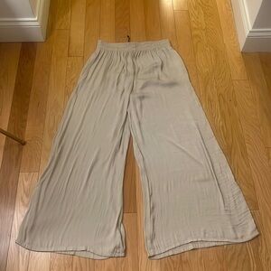 Zara, wide leg silky pants, elastic waistband, size medium